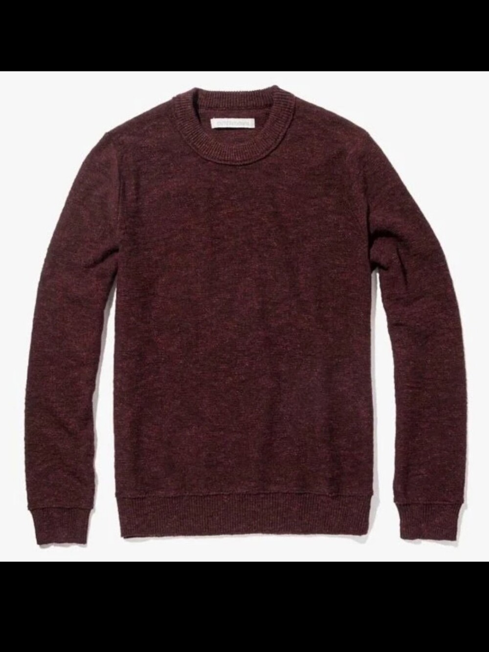 Outerknown Shelter Crewneck Sweater Organic Cotton Wool Burgundy